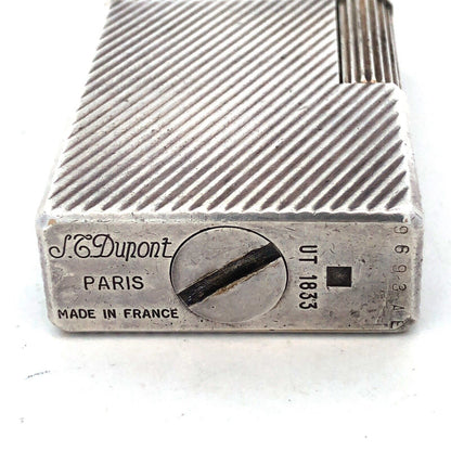 Vintage ST Dupont Paris Two Toned Silver Plated Cigarette Cigar Lighter