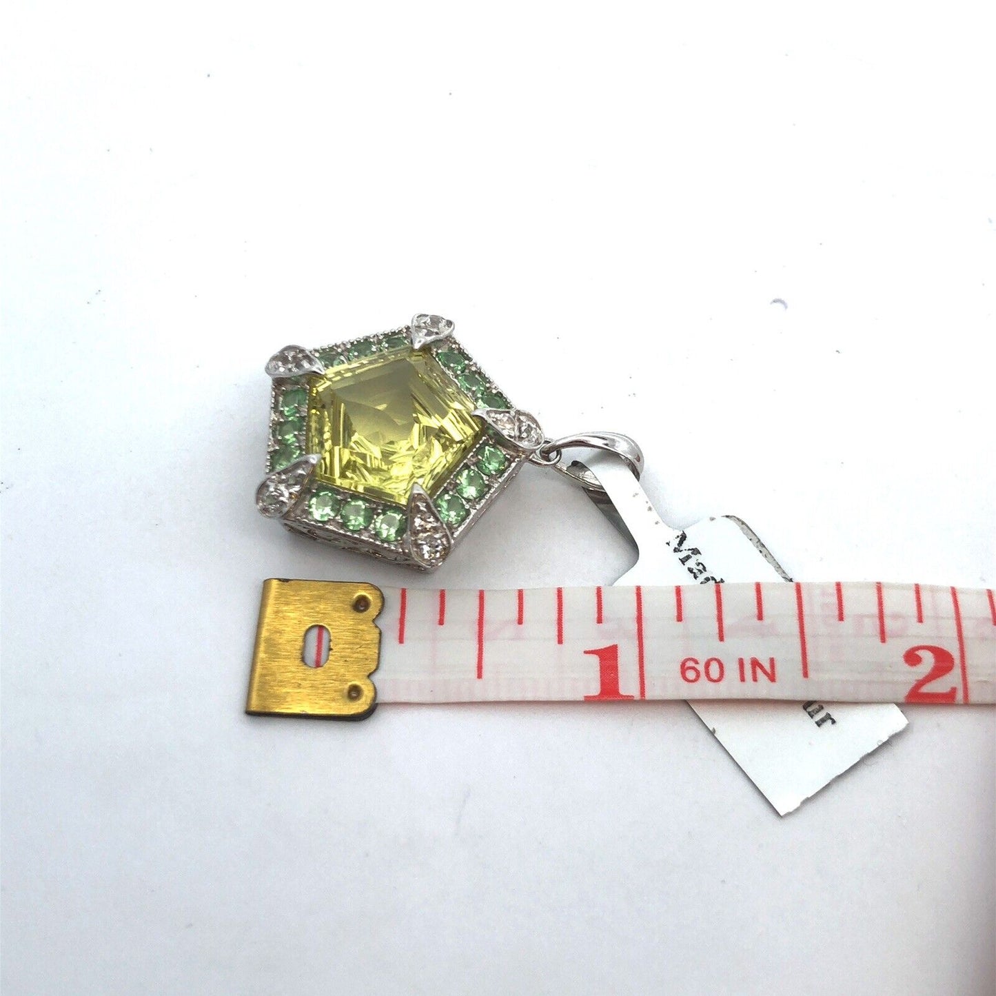 Designer TGGC 925 Sterling Silver Peridot Green Tourmaline White Topaz Pendant