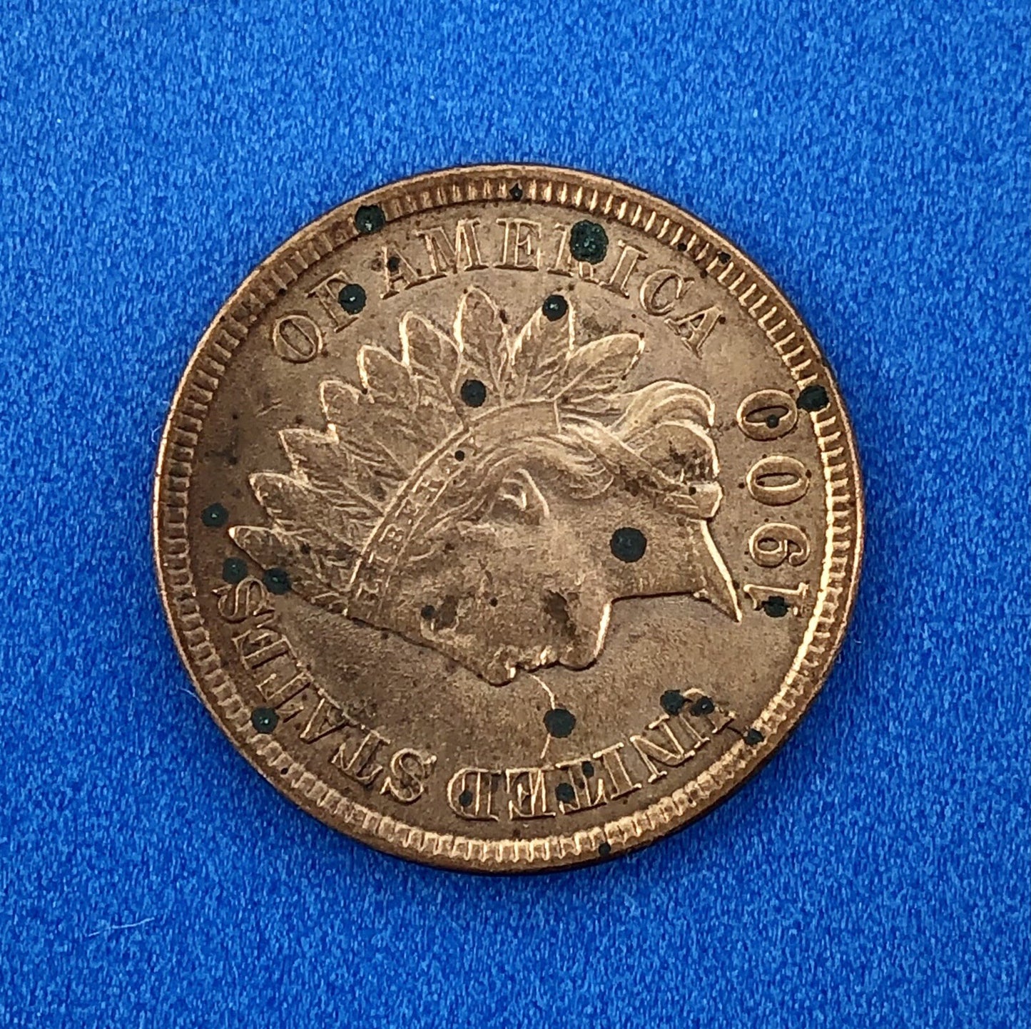1900 P Indian Head One Cent Penny Type 3 Bronze Better Key Philadelphia BU DET