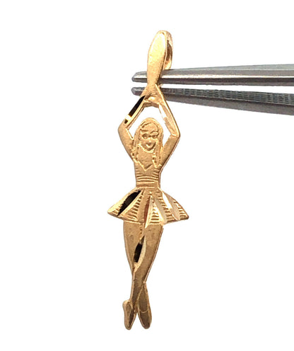 Designer Michael Anthony MA 14K Yellow Gold Ballerina Dance Charm Pendant