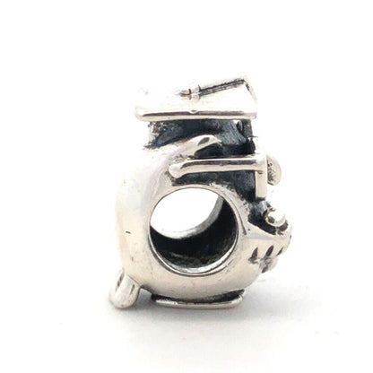 Designer 925 Sterling Silver Graduate Owl School Bead Slide Bracelet Charm