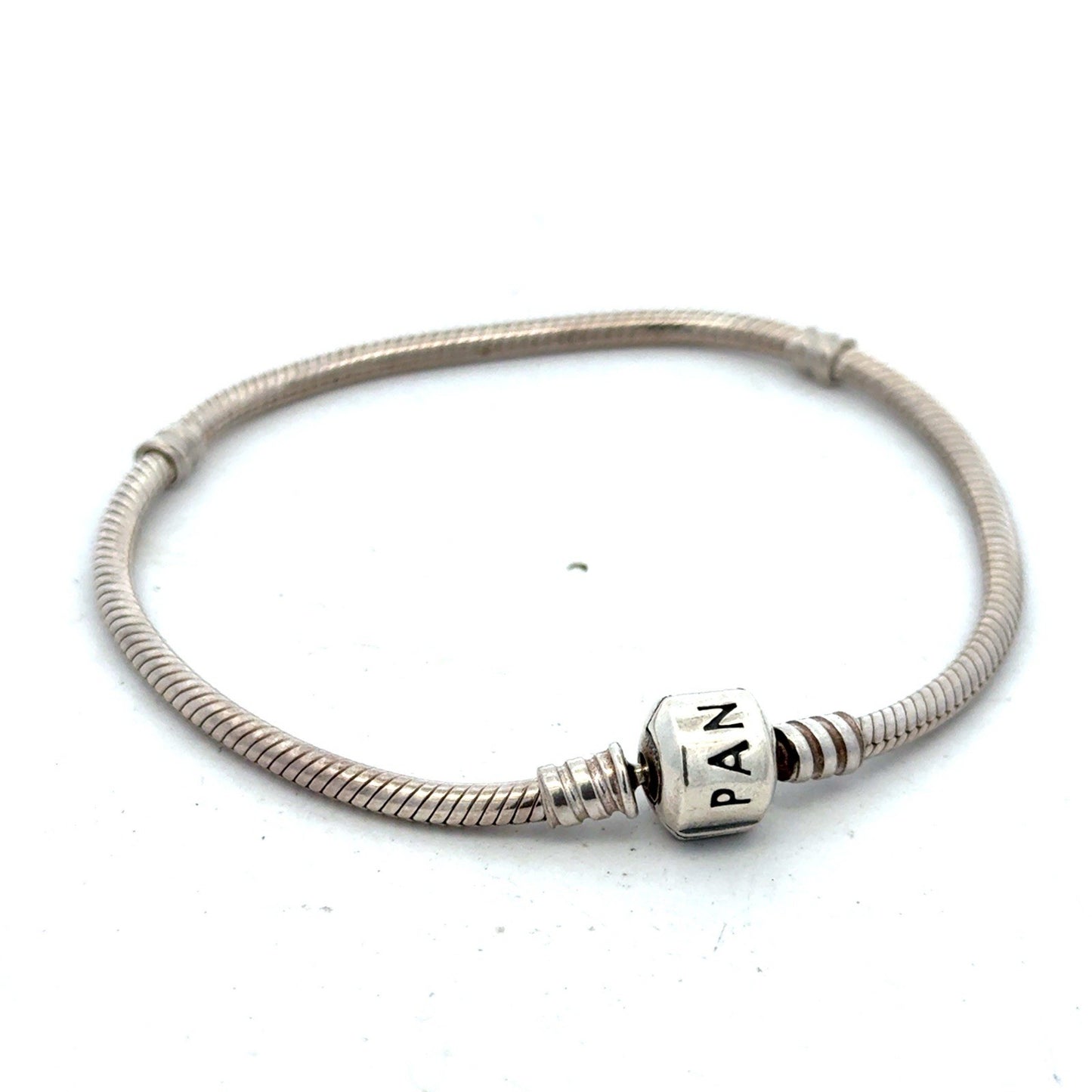 Authentic PANDORA 925 Sterling Silver Snake Chain Charm 7.5 Inch Bracelet