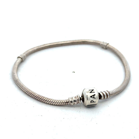 Authentic PANDORA 925 Sterling Silver Snake Chain Charm 7.5 Inch Bracelet