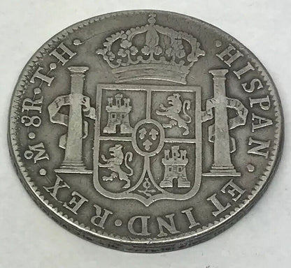 1809 TH Silver 8 Reales Mexico City Mint Pillar Dollar Colonial Coin