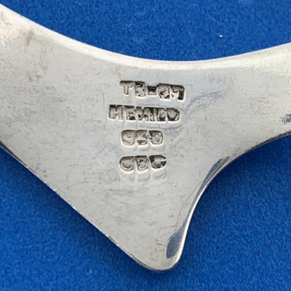 1980's Taxco Mexico Artist 950 Fine Silver Modernist Designer Wave Cuff Bracelet
