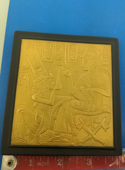 Wedgwood "Beloved of The Great Enchantress" Black Basalt Gilded Egyptian Plaque