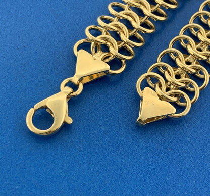 Designer LIRM Turkey 925 Sterling Silver Vermeil Triple Loop Modernist Bracelet