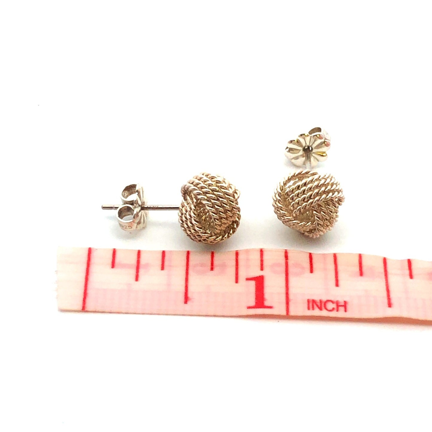 Designer Tiffany & Co. 925 Sterling Silver Twist Knot Stud Earrings