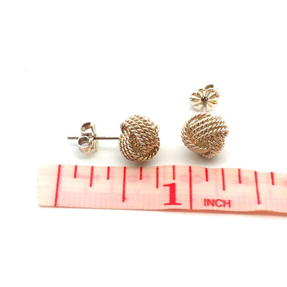 Designer Tiffany & Co. 925 Sterling Silver Twist Knot Stud Earrings