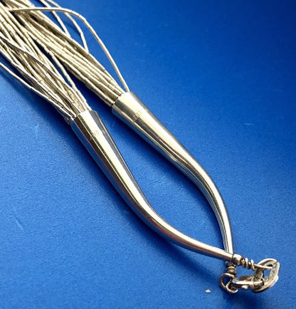 Carolyn Pollack CP Navajo 925 Sterling Silver 20 Strand Liquid Silver Necklace