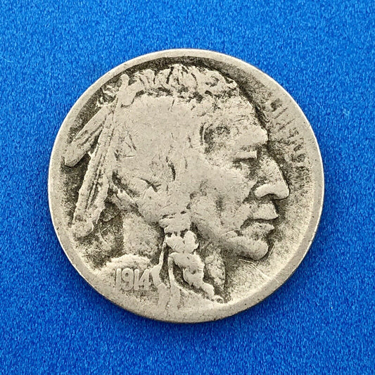1914 S Indian Head Buffalo Nickel Better Key Scarce San Francisco Mint Coin
