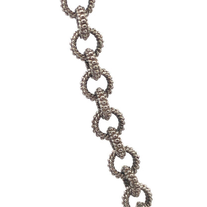 Gabriel & Co. 925 Sterling Silver Textured Bead Detail Round Link Chain Necklace