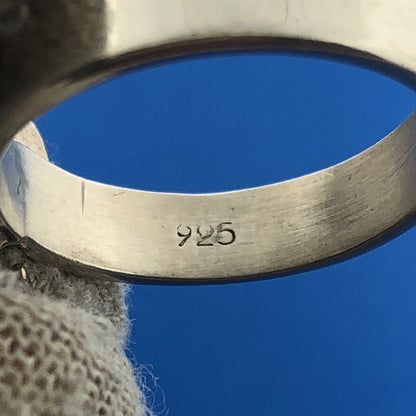 925 Sterling Silver Fleur De Lis Religious French Cigar Band Ring