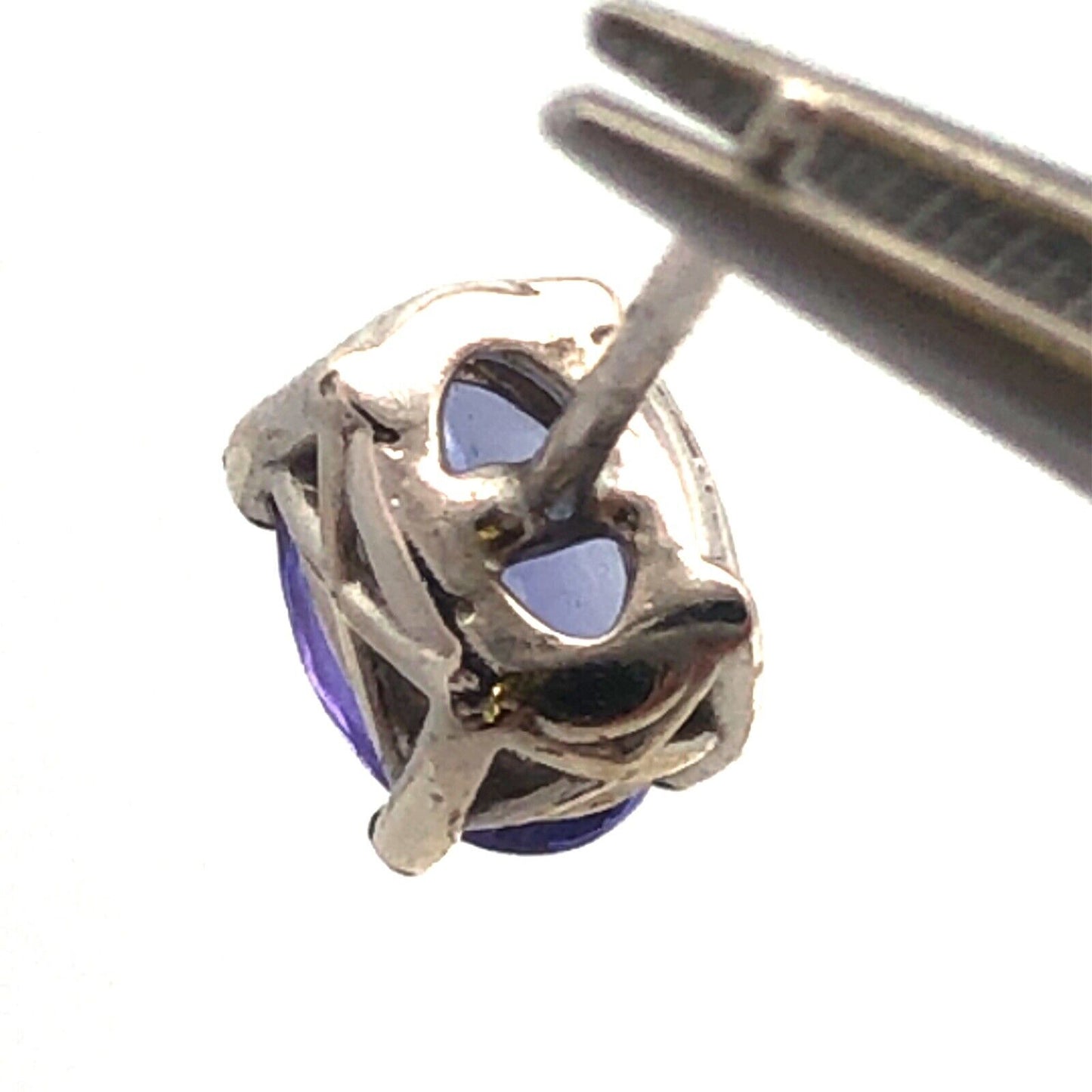 925 Sterling Silver Solitaire Oval Tanzanite Every Day Stud Earrings