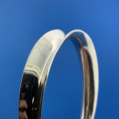 Taxco Artisan PAZ.  925 Sterling Silver Ribbed Wave Modernist Bangle Bracelet