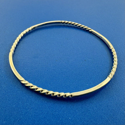 Vintage 925 Sterling Silver Twisted Bangle Bracelet