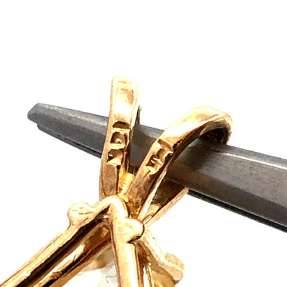 14K Yellow Gold Designer Trillion Cut Honey Lemon Quartz Solitaire Pendant