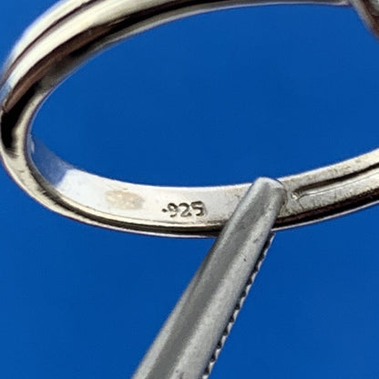 Designer JB Sterling Silver Diamond Solitaire Accented Freeform Infinity Ring