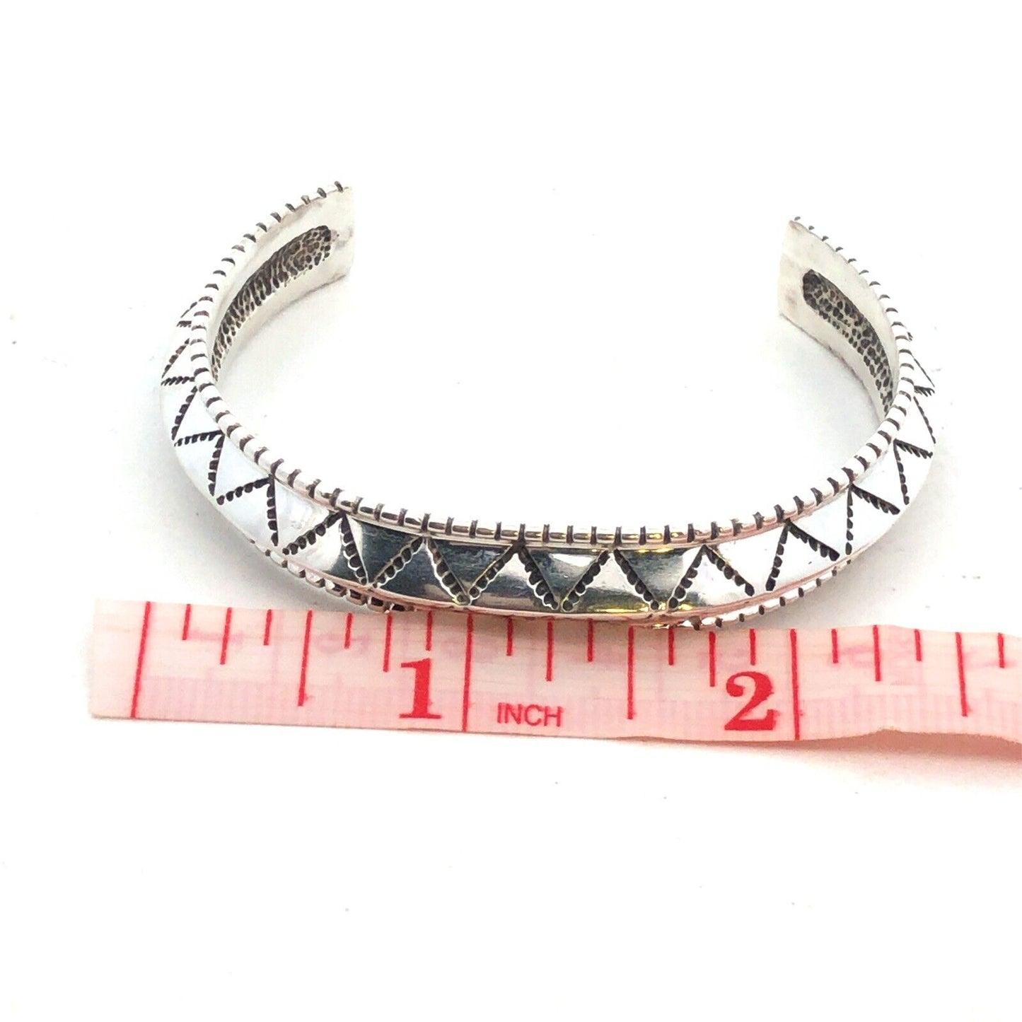 Navajo Anthony Kee 925 Sterling Silver Carinated Knife Edge Open Cuff Bracelet