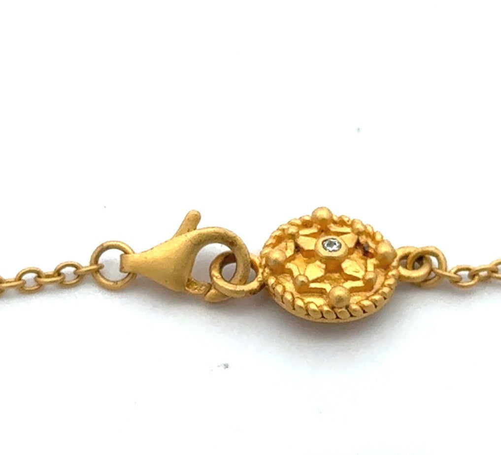 Freida Rothman 14K Gld Plt 925 Sterling Silver Cubic Zirconia Station Necklace