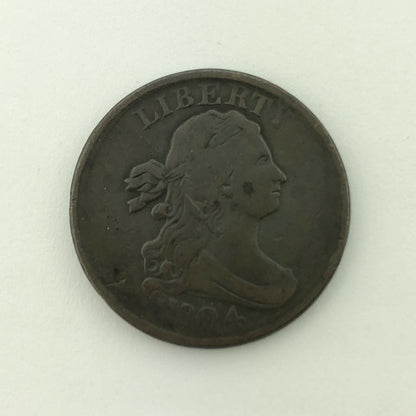 1804 P Draped Bust Copper Half Cent Early US Copper Better Key Philadelphia Coin