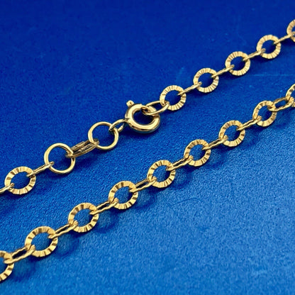 Michael Anthony MA Italy 10K Yellow Gold Textured Oval Link Chain Necklace