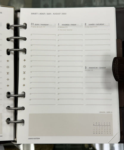 Louis Vuitton Epi Brown Leather Large Ring Agenda Diary Binder Calendar Planner