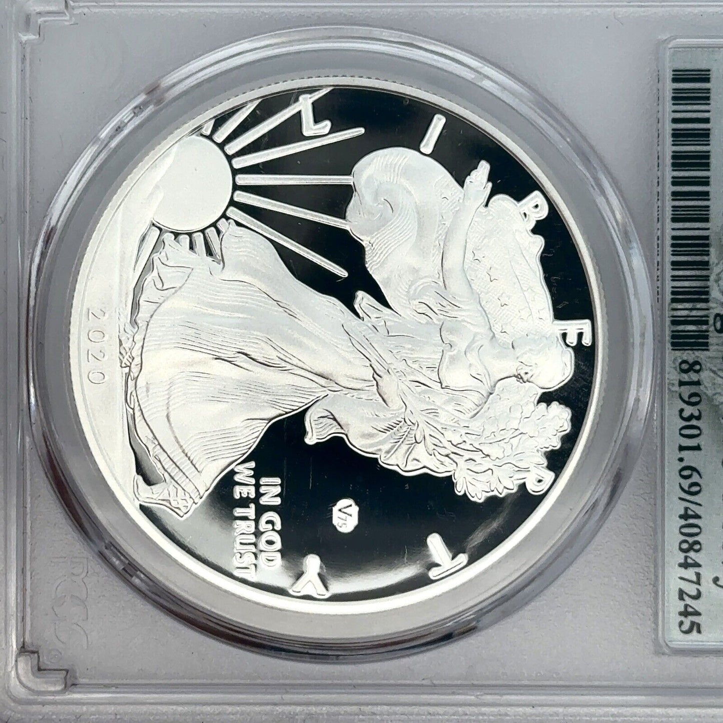 2020 W PROOF 1oz SILVER EAGLE WORLD WAR II V75 PRIVY PCGS PR69 DCAM Premier