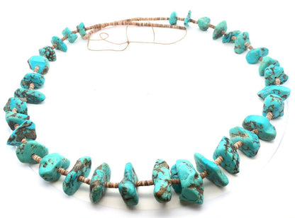 Vintage Artisan Natural Turquoise Chunky Beads Agate Bead Statement Necklace