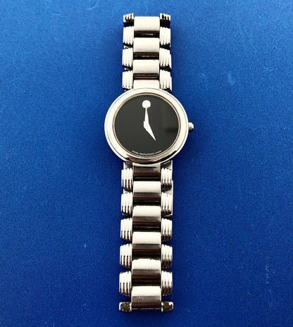 Movado Serenade 84 A1 1844 Strato Black Dial Ladies Stainless Steel Watch
