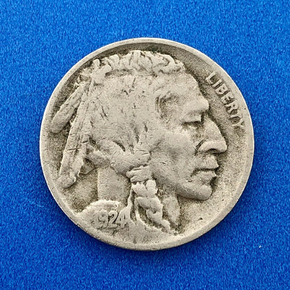 1924 D Indian Head Buffalo Nickel Better Key Scarce Denver Mint Coin