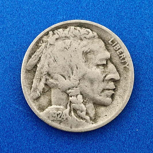 1924 D Indian Head Buffalo Nickel Better Key Scarce Denver Mint Coin