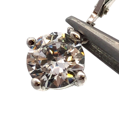 Designer JCM 25 Sterling Silver Round Diamonique Cubic Zirconia Dangle Earrings