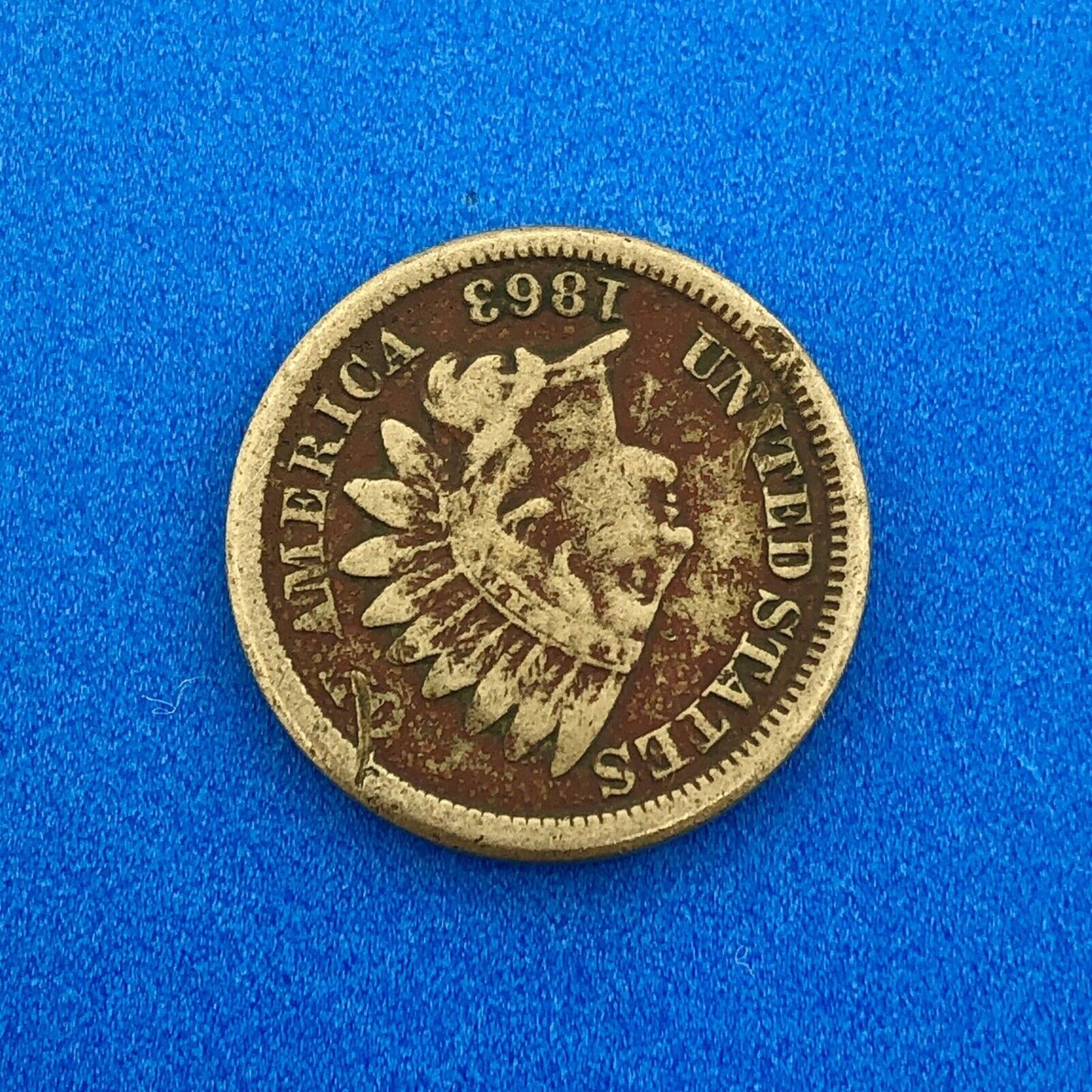 1863 P 1 Cent Indian Head Cent with Shield Better Key Date Copper-Nickel Coin
