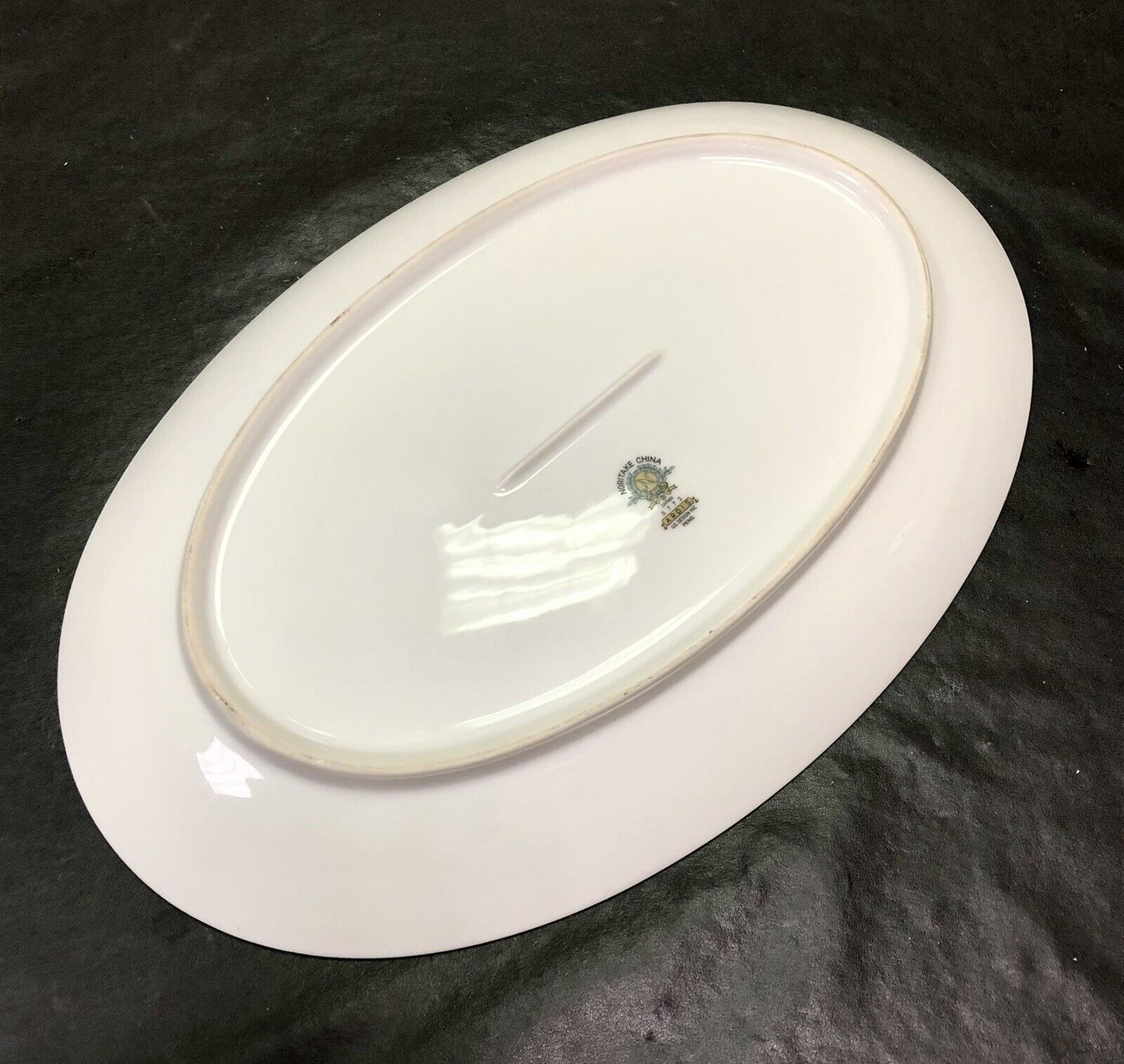 Retired Noritake Ardis China 14" Platinum Tab Collectible Oval Serving Platter