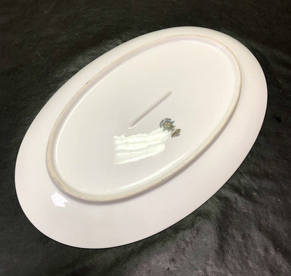 Retired Noritake Ardis China 14" Platinum Tab Collectible Oval Serving Platter