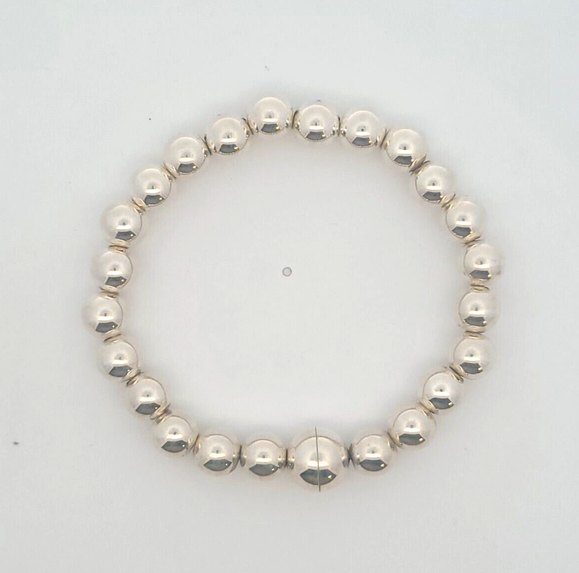 Designer Milor Italy 925 Sterling Silver Ball Bead Link Magnetic Clasp Bracelet