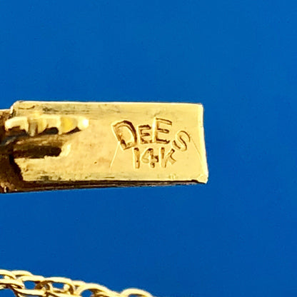 Stunning Designer 1930s Etruscan 14k Yellow Gold Diamond Bangle Bracelet