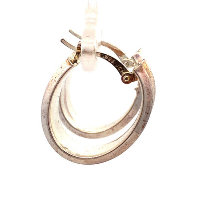 Designer JCM 925 Sterling Silver Oval Hoop Earrings