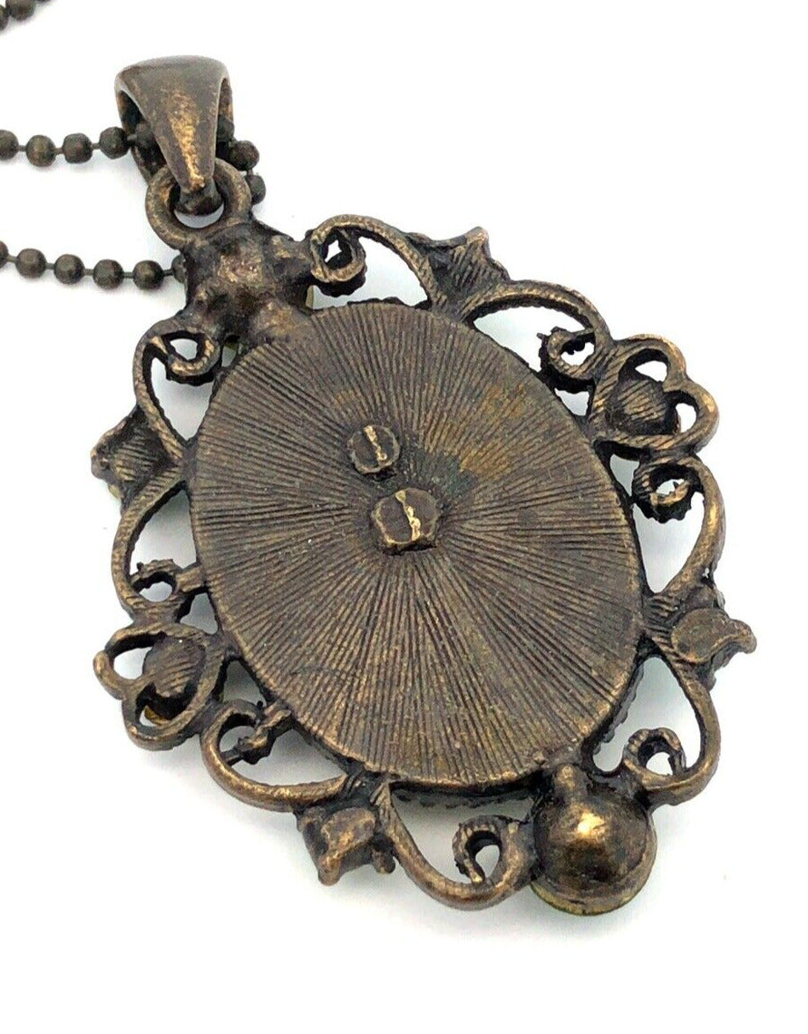 Lot Of Three Gold Tone Bronze Tone Fashion Estate Costume Necklaces