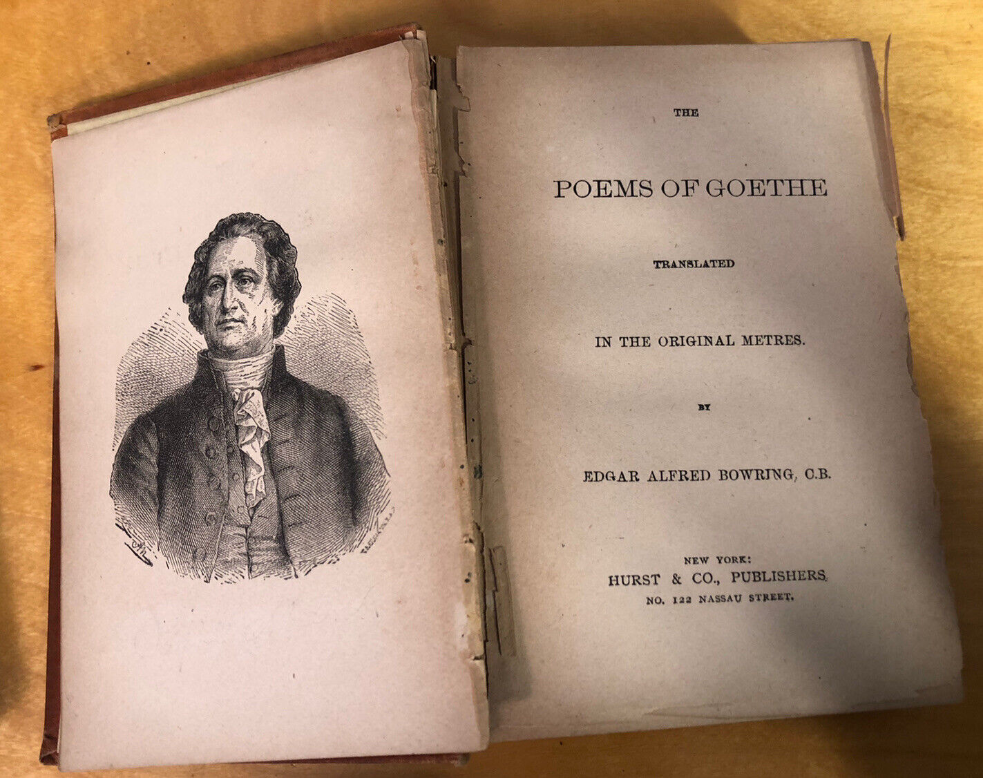 Antique 1874 Poems Of Goethe & A Collection Of Familiar Quotes Lot Of 2 Books