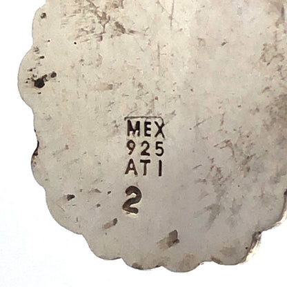 Designer ATI Mexico 925 Sterling Silver Oval Blue Cat's Eye Statement Pendant