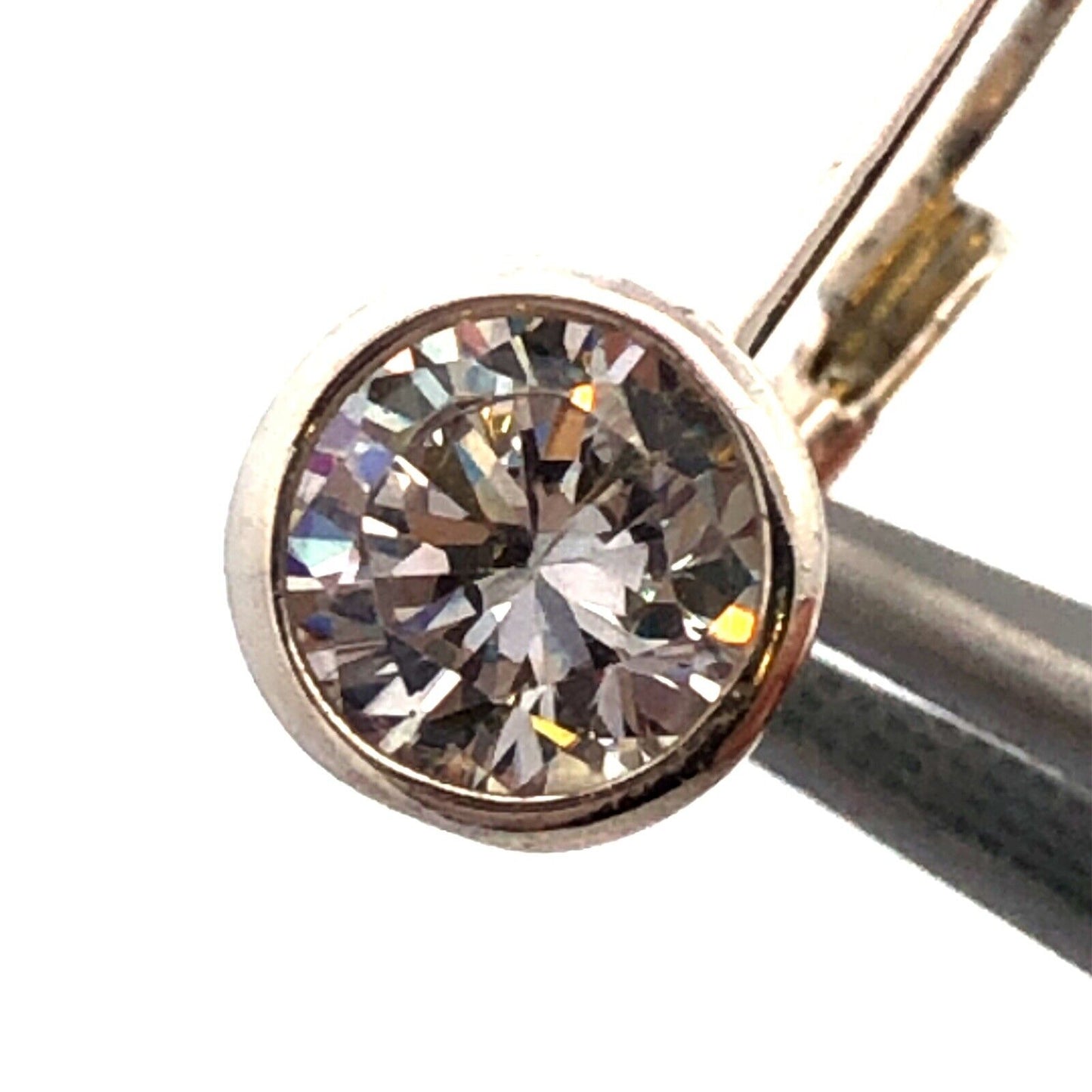 925 Sterling Silver Designer Round Cubic Zirconia Leverback Drop Dangle Earrings