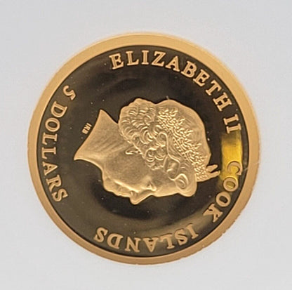2021 $5 Cook Islands NGC PF70 Proof Cameo Mr. Bean Teddy 1/2g .999 Gold Coin