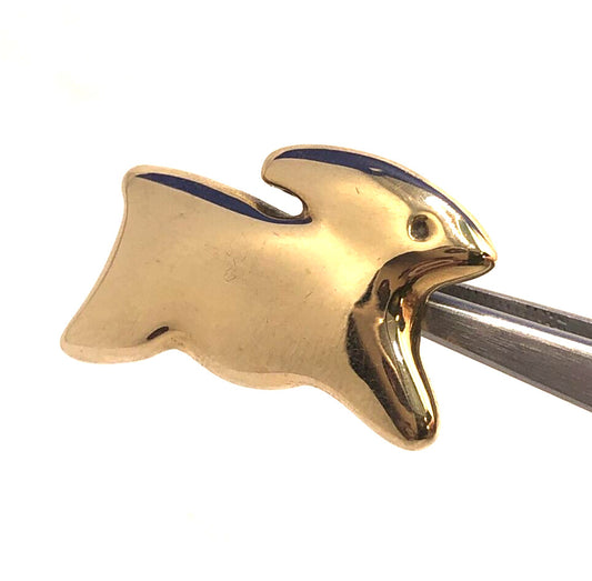 Mignon Faget 14K Yellow Gold Lapin Rabbit Animal Crackers Pendant