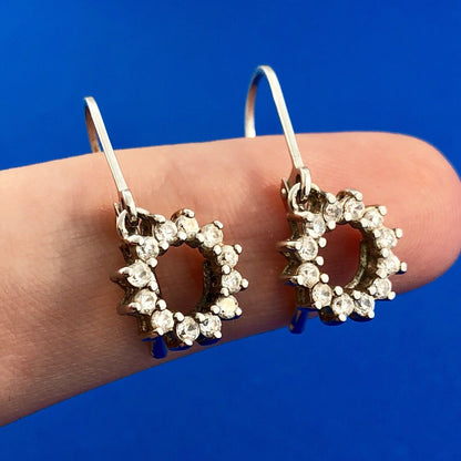 Designer 925 Sterling Silver Cubic Zirconia CZ Infinity Circle Dangle Earrings