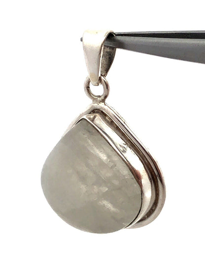 Estate 925 Sterling Silver Teardrop Moonstone Cabochon Solitaire Pendant