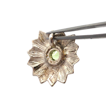 Mignon Faget 925 Sterling Silver Round Peridot Portafiori Flower Pendant