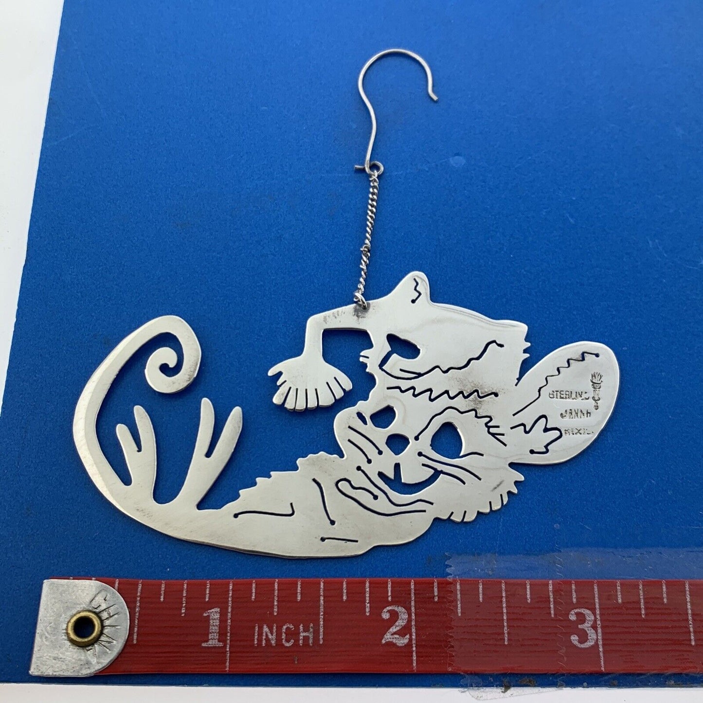 Janna Taxco Mexico 925 Sterling Silver Mouse In Kerchief Christmas Ornament