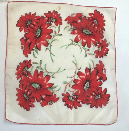 Vintage 7 Item Lot Floral Paisley Ladies Embroidered Edge Handkerchiefs